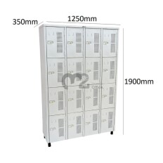 Roupeiro Para Vestiário RGRSP-16 35cm Sobreposto com 16 Portas - com PITÃO - RCH